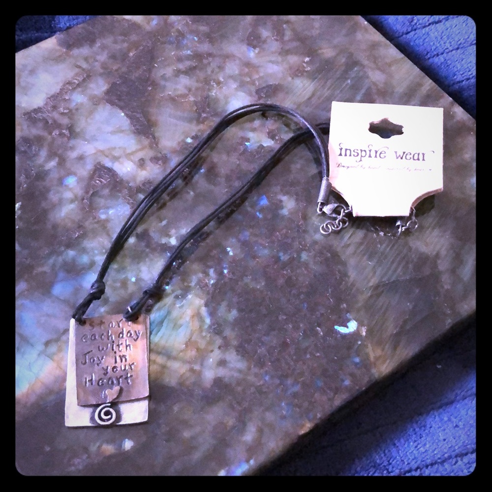 Start Each Day with Joy in Your Heart Necklace‎ NWT Art Aesthetic